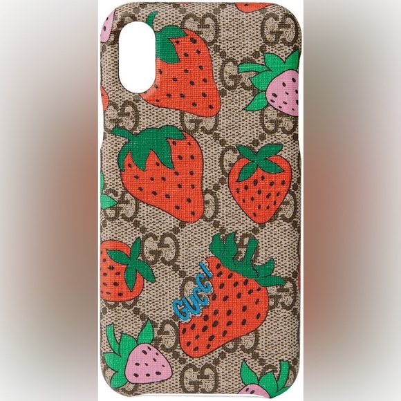 Gucci Accessories - Brand new in box Gucci Strawberry iPhone XS or X Case 208/016